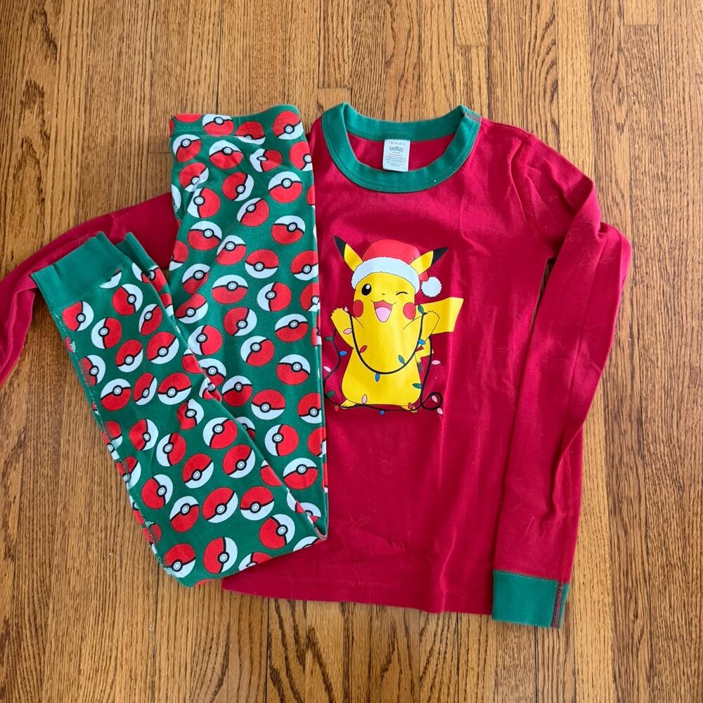 Hanna Andersson Kids Christmas Pokémon Pajamas Set Size 12